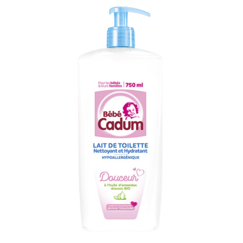 Lait de toilette bébé nettoyant et hydratant 750mL - CADUM