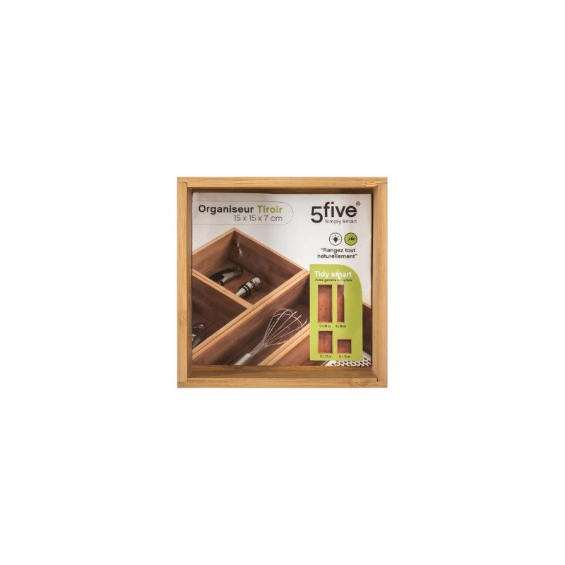 Organisateur Bambou Tidysmart 15 x 15 x 7 cm