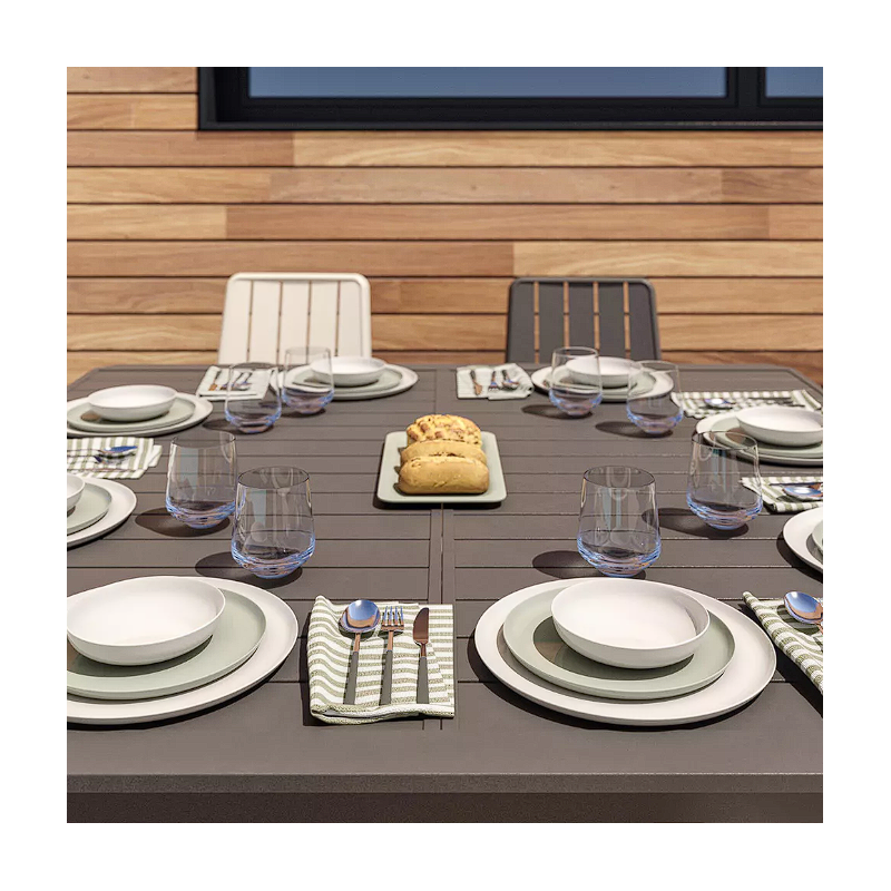 Table extensible Idaho aluminium anthracite, 8 places - NATERIAL