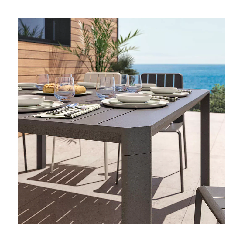 Table extensible Idaho aluminium anthracite, 8 places - NATERIAL