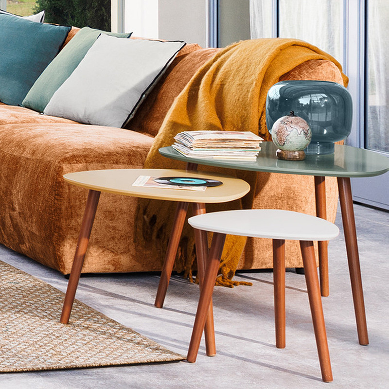 Tables d'appoint Mileo vegetal 3pcs - ATMOSPHERA - 157052I
