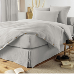 Drap housse en gaze de coton gris 160x200 cm Gaia