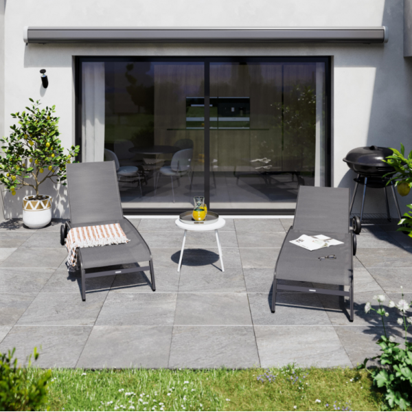 Bain de soleil Lyra aluminium gris