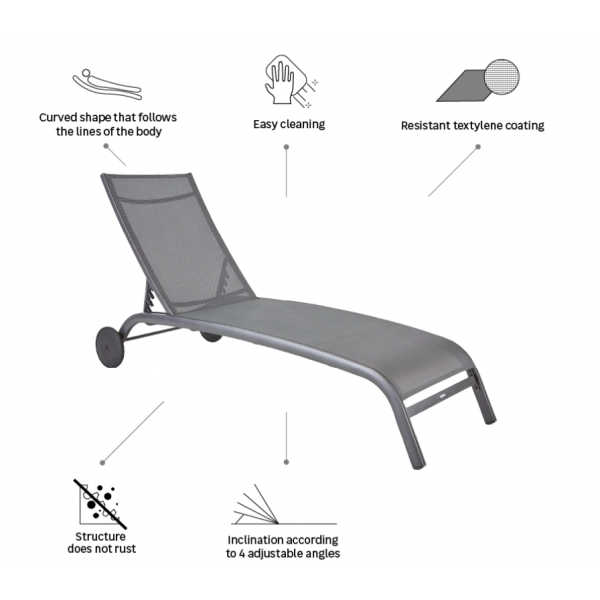 Bain de soleil Lyra aluminium gris