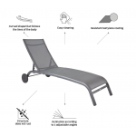 Bain de soleil Lyra aluminium gris