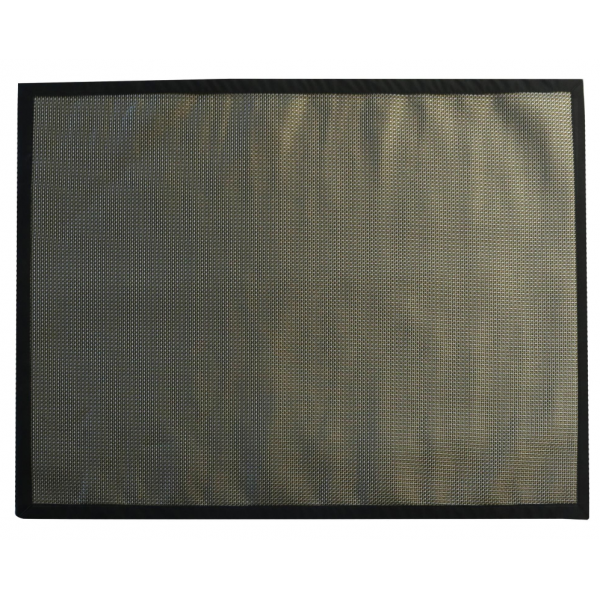 Tapis extérieur noir rectangulaire pour barbecue et plancha l.10 x L.10 cm