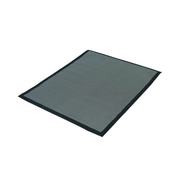 Tapis extérieur noir rectangulaire pour barbecue et plancha l.10 x L.10 cm