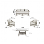 Salon de jardin - IDYLL NATERIAL - Beige - 5 personnes