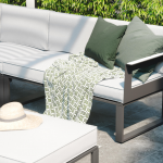 SALON DE JARDIN ODYSSEA GRIS ANTHRACITE 7 PERSONNES
