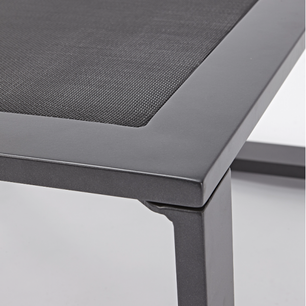 SALON DE JARDIN ODYSSEA GRIS ANTHRACITE 7 PERSONNES