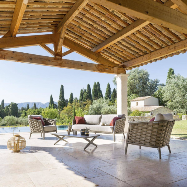 Salon de jardin - EMBRUNS HESPERIDE - Gris anthracite - 5 personnes