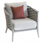 Salon de jardin - EMBRUNS HESPERIDE - Gris anthracite - 5 personnes