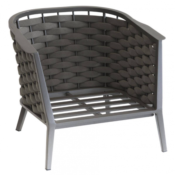 Salon de jardin - EMBRUNS HESPERIDE - Gris anthracite - 5 personnes