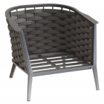 Salon de jardin - EMBRUNS HESPERIDE - Gris anthracite - 5 personnes