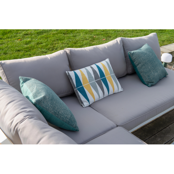 SALON DE JARDIN SAN DIEGO ALUMINIUM BLANC 5 PERSONNES