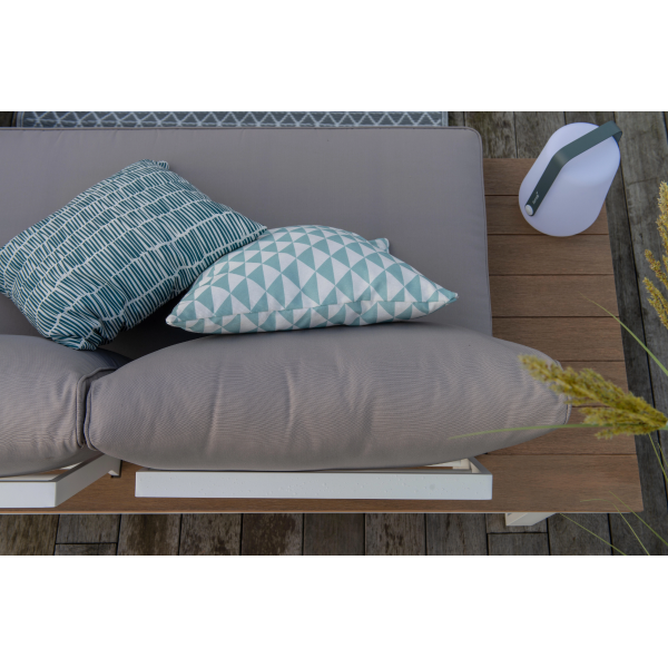 SALON DE JARDIN SAN DIEGO ALUMINIUM BLANC 5 PERSONNES