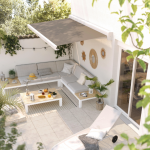 SALON DE JARDIN SAN DIEGO ALUMINIUM BLANC 5 PERSONNES