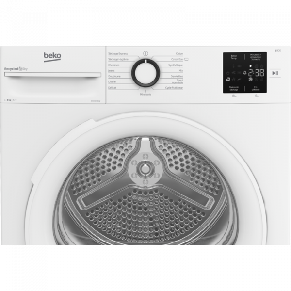 Sèche-linge hublot pompe à chaleur Eco Sense 8Kg Blanc - BEKO - D3H18301W