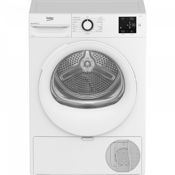 Sèche-linge hublot pompe à chaleur Eco Sense 8Kg Blanc - BEKO - D3H18301W