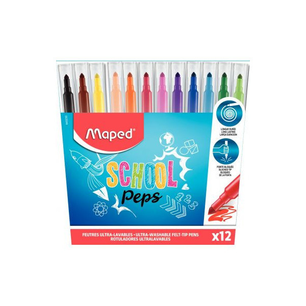 12 feutres à colorier MAPED School Peps