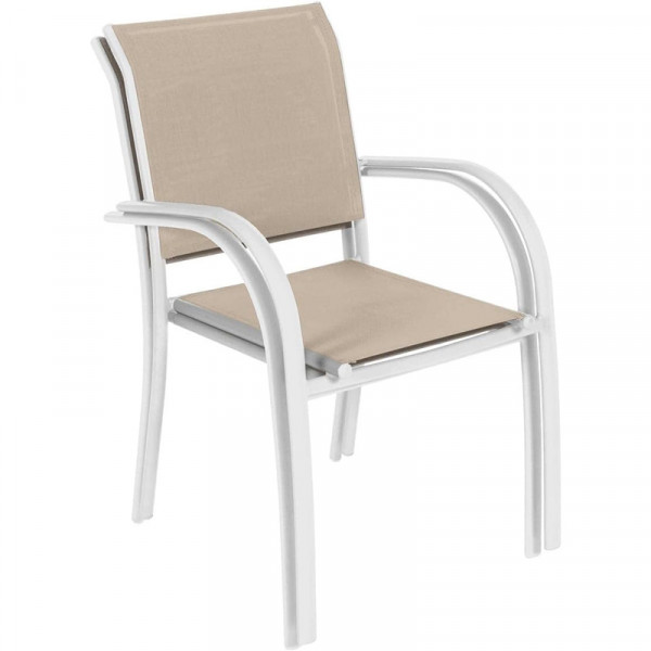 FAUTEUIL DE JARDIN PIAZZA LIN/BLANC - HESPERIDE
