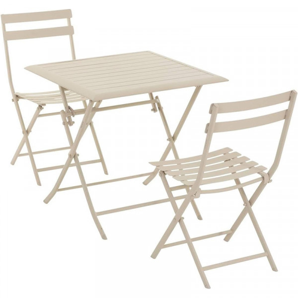 Table de jardin pliante carrée Azua Argile - HESPERIDE - 196857
