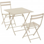Table de jardin pliante carrée Azua Argile - HESPERIDE - 196857
