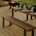 Banc de jardin Bermeo en aluminium Marron