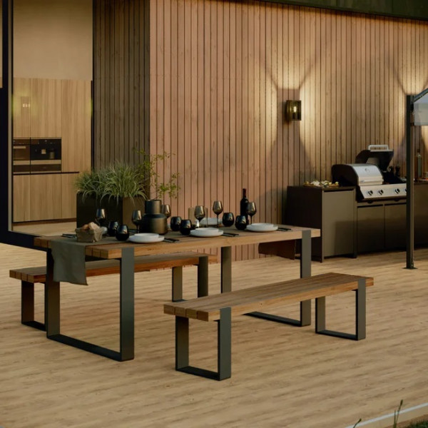 Banc de jardin Bermeo en aluminium Marron