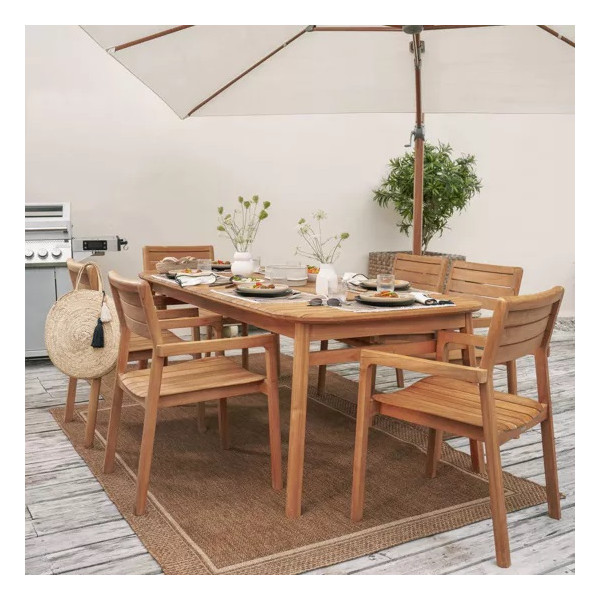 Fauteuil de jardin avec accoudoirs Aurora en teck Marron - NATERIAL - :100158077