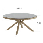 Table de jardin en aluminium Medena 8 places gris