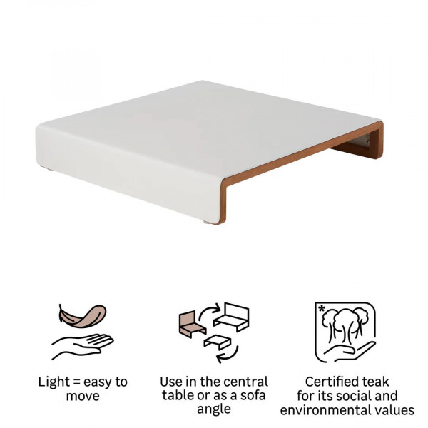Table de jardin basse - Memphis - NATERIAL - Blanc -
