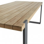 Table aluminium et teck Bermeo 8 places Gris foncé