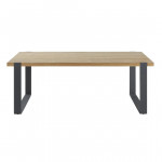 Table aluminium et teck Bermeo 8 places Gris foncé