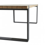 Table aluminium et teck Bermeo 8 places Gris foncé