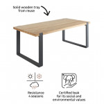 Table aluminium et teck Bermeo 8 places Gris foncé