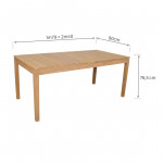 Table de jardin extensible - Ribeira - NATERIAL - Naturel - 6 personnes