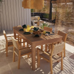 Table de jardin extensible - Ribeira - NATERIAL - Naturel - 6 personnes