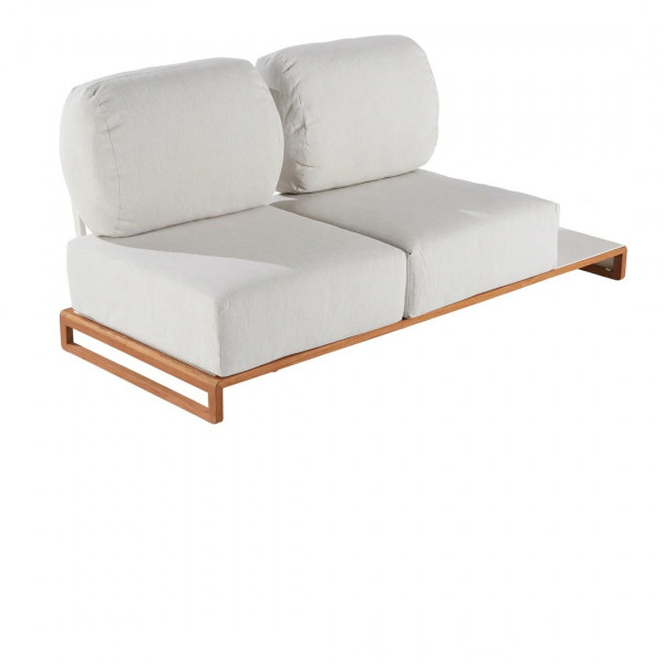 Canapé 2 places aluminium et teck Memphis Blanc - NATERIAL - :100158133