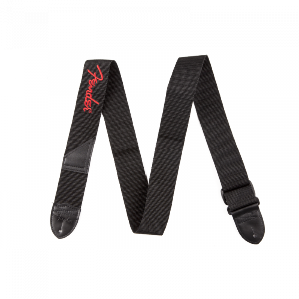 Sangle pour guitare et basse noir avec logo rouge - FENDER - 099662015