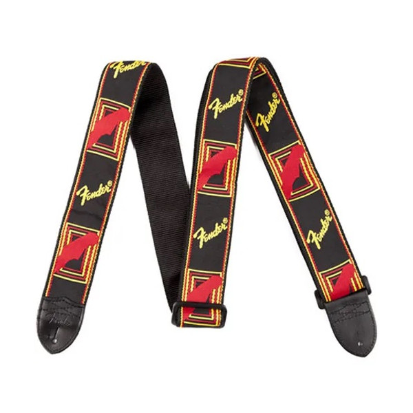 Sangle de guitare monogrammée Noir/Jaune/Rouge - FENDER - 0990681500