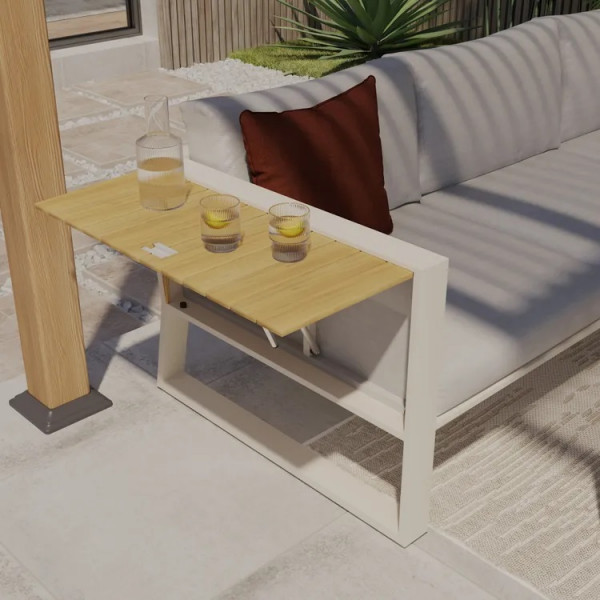 Salon de jardin - ELANI NATERIAL - BEIGE- 6 personnes