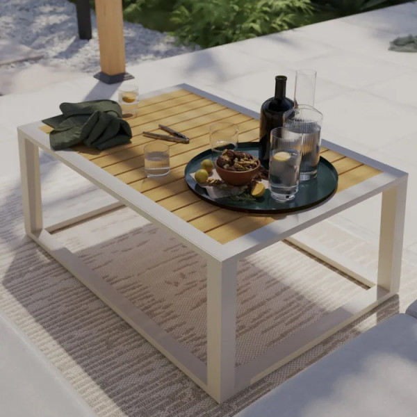 Salon de jardin - ELANI NATERIAL - BEIGE- 6 personnes
