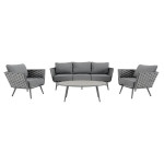 Salon de jardin - NILA NATERIAL - Gris  - 5 personnes