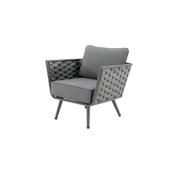 Salon de jardin - NILA NATERIAL - Gris  - 5 personnes