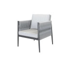 Salon bas de jardin aluminium HENIO 4 places