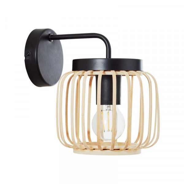 Applique acier bambou E27 beige Pécan