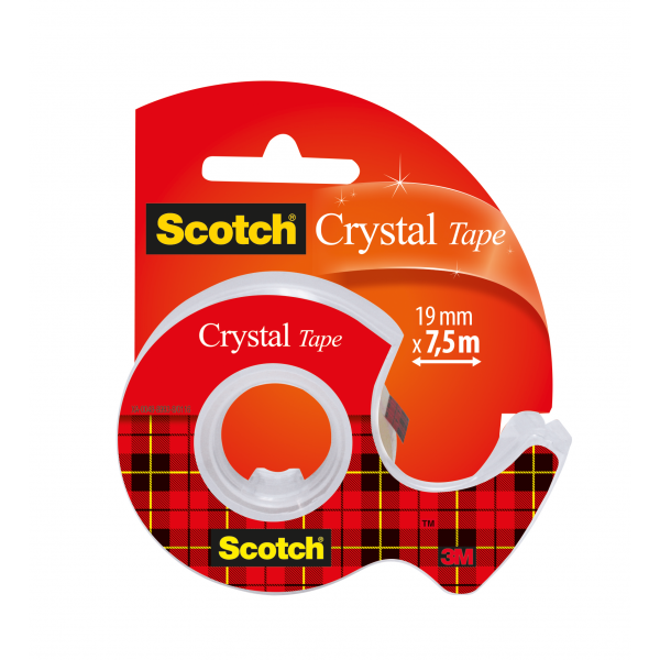 Rouleau adhésif Scotch Cristal 19mmx7,5m + dévidoir