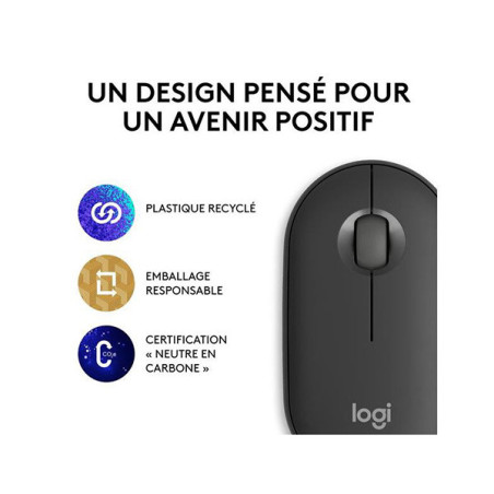 Souris sans fil Pebble Mouse 2 M350s Graphite - LOGITECH - SOU_LOG_M350S