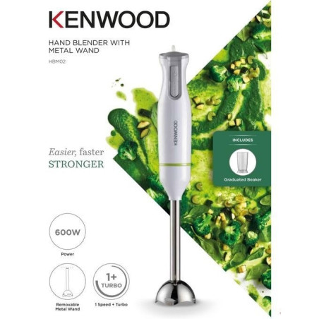 Mixeur plongeant 600W Blanc - KENWOOD - HBM02.001WH